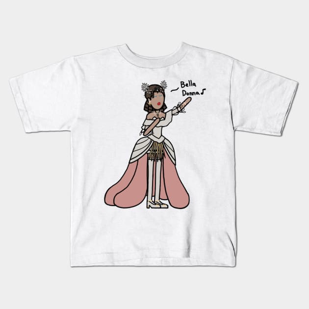 Lady Bella Singing Cartoon 1 Kids T-Shirt by gagimas